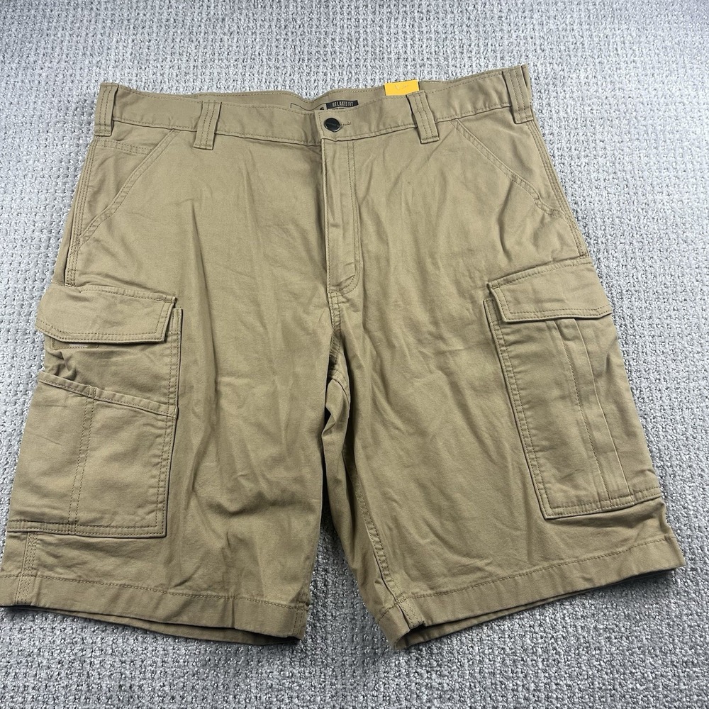 Carhartt Rugged Flex Relaxed Fit Canvas Cargo Work Shorts Khaki Mens 38 BS3542-M